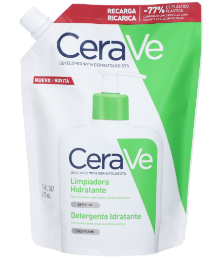 Refill Detergente Idratante - Cerave - 473 ml - Ricarica eco-friendly per la detersione quotidiana della pelle secca e sensibile